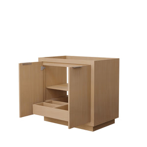 Maroni 36 Inch Single Bathroom Vanity in Light Straw No Countertop No Sink