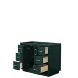 Miranda 42 Inch Single Bathroom Vanity in Green No Countertop No Sink Brushed Nickel Trim
