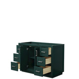 Miranda 48 Inch Single Bathroom Vanity in Green No Countertop No Sink Brushed Nickel Trim