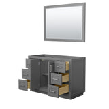 Miranda 48 Inch Single Bathroom Vanity in Dark Gray No Countertop No Sink Brushed Nickel Trim 46 Inch Mirror