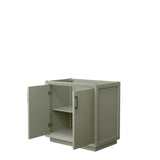 Strada 36 Inch Single Bathroom Vanity in Light Green No Countertop No Sink Matte Black Trim