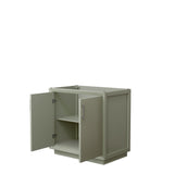 Strada 36 Inch Single Bathroom Vanity in Light Green No Countertop No Sink Brushed Nickel Trim