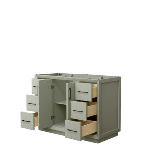 Strada 48 Inch Single Bathroom Vanity in Light Green No Countertop No Sink Matte Black Trim