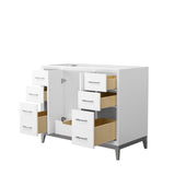 Amici 42 Inch Single Bathroom Vanity in White No Countertop No Sink Brushed Nickel Trim