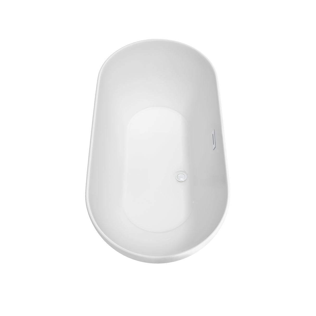 Melissa 60 Inch Freestanding Bathtub in White with Shiny White Drain and Overflow Trim