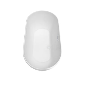 Melissa 60 Inch Freestanding Bathtub in White with Shiny White Drain and Overflow Trim