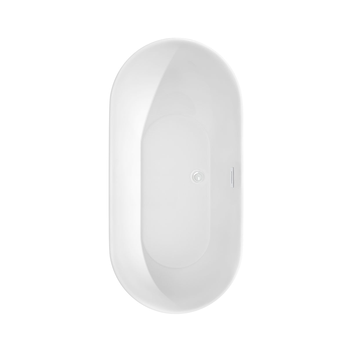 Melissa 60 Inch Freestanding Bathtub in White with Shiny White Drain and Overflow Trim