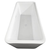 Emily 69 Inch Freestanding Bathtub in White with Shiny White Drain and Overflow Trim