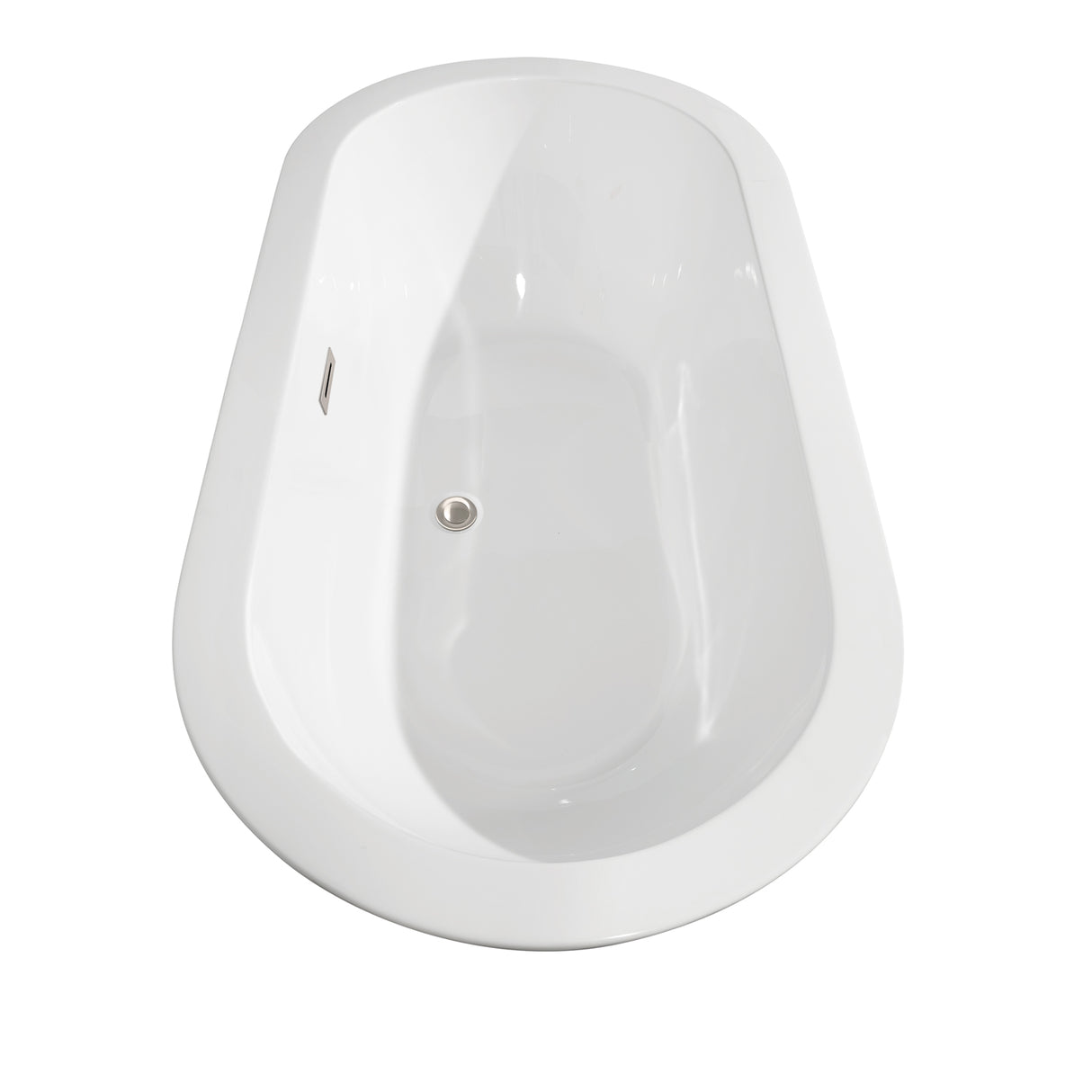 Soho 60 Inch Freestanding Bathtub in White with Floor Mounted Faucet Drain and Overflow Trim in Brushed Nickel