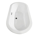 Soho 60 Inch Freestanding Bathtub in White with Matte Black Drain and Overflow Trim