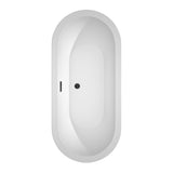 Soho 68 Inch Freestanding Bathtub in White with Matte Black Drain and Overflow Trim