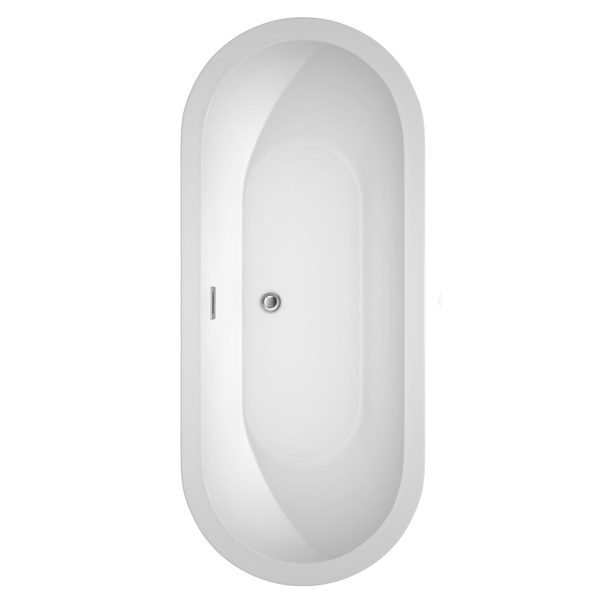 Soho 72 Inch Freestanding Bathtub in White with Polished Chrome Drain and Overflow Trim