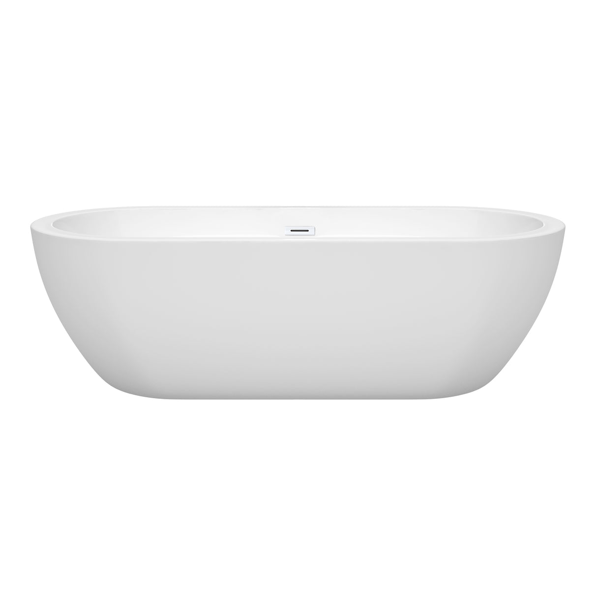 Soho 72 Inch Freestanding Bathtub in White with Shiny White Drain and Overflow Trim