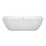 Soho 72 Inch Freestanding Bathtub in White with Shiny White Drain and Overflow Trim