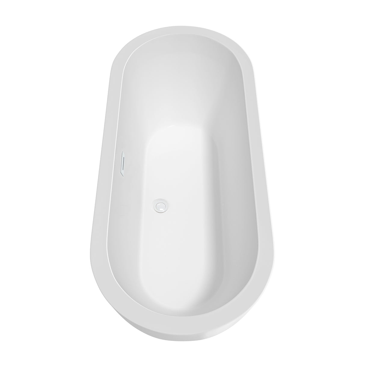 Soho 72 Inch Freestanding Bathtub in White with Shiny White Drain and Overflow Trim