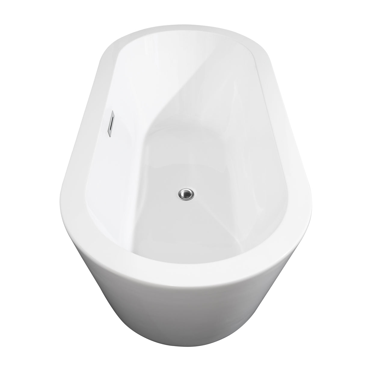 Mermaid 67 Inch Freestanding Bathtub in White with Polished Chrome Drain and Overflow Trim