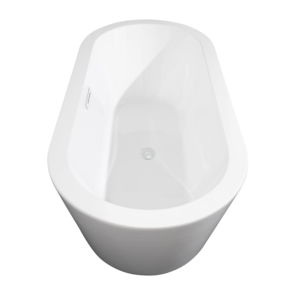 Mermaid 67 Inch Freestanding Bathtub in White with Shiny White Drain and Overflow Trim