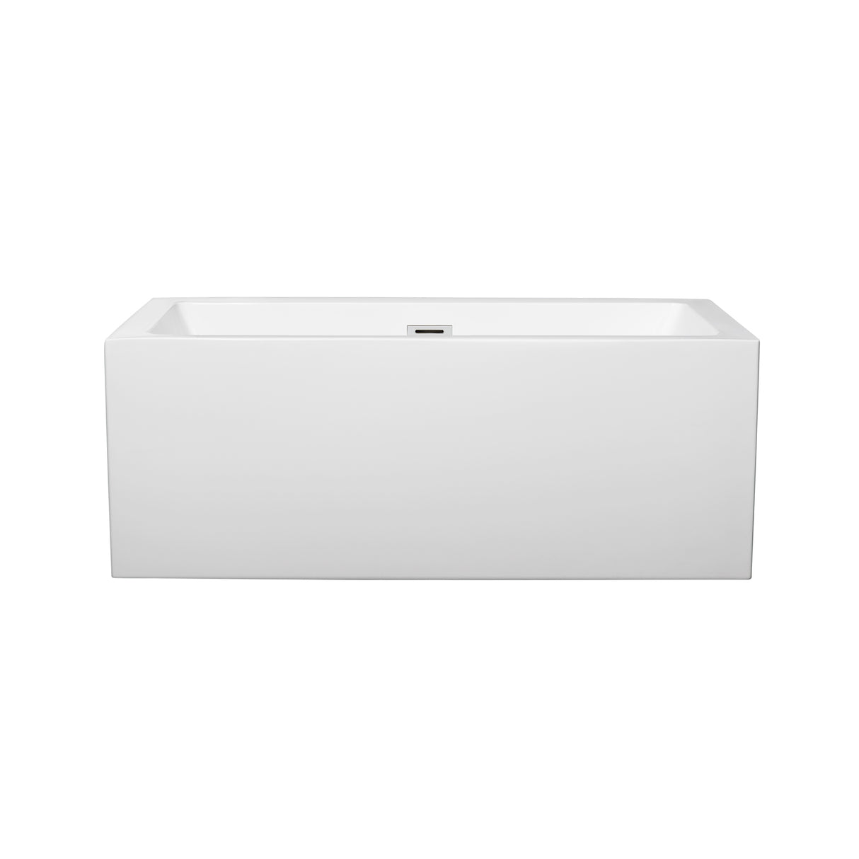 Melody 60 Inch Freestanding Bathtub in White with Polished Chrome Drain and Overflow Trim