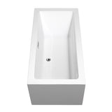 Melody 60 Inch Freestanding Bathtub in White with Polished Chrome Drain and Overflow Trim