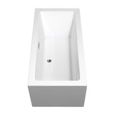 Melody 60 Inch Freestanding Bathtub in White with Polished Chrome Trim and Floor Mounted Faucet in Brushed Gold