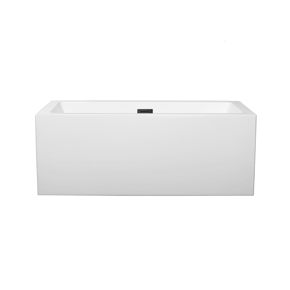 Melody 60 Inch Freestanding Bathtub in White with Matte Black Drain and Overflow Trim