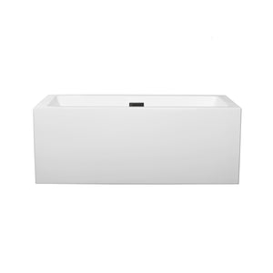 Melody 60 Inch Freestanding Bathtub in White with Matte Black Drain and Overflow Trim