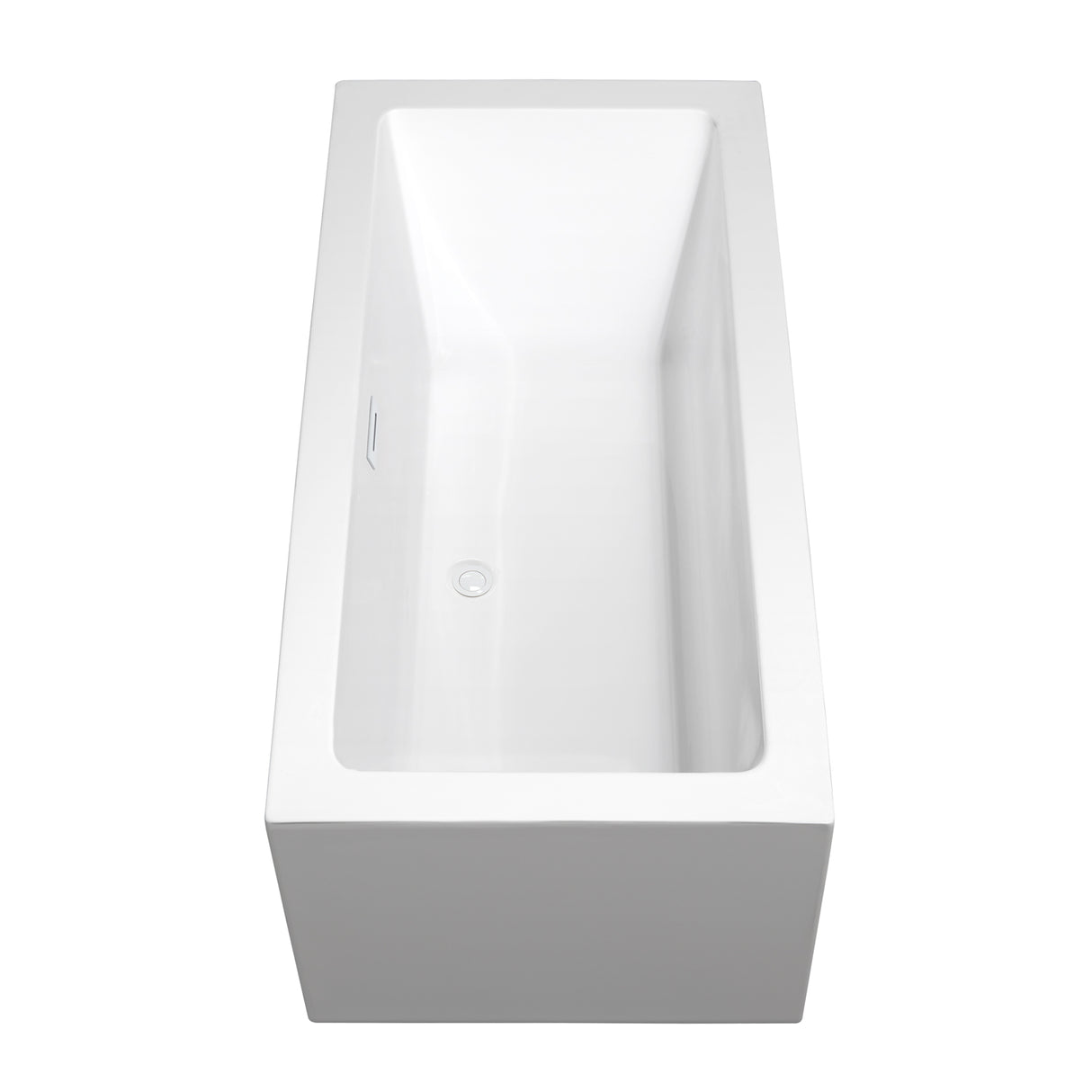 Melody 60 Inch Freestanding Bathtub in White with Shiny White Drain and Overflow Trim