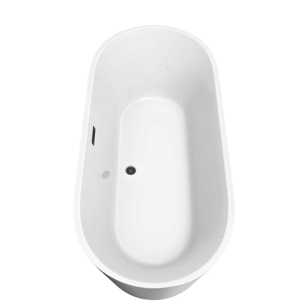 Carissa 71 Inch Freestanding Bathtub in White with Matte Black Drain and Overflow Trim