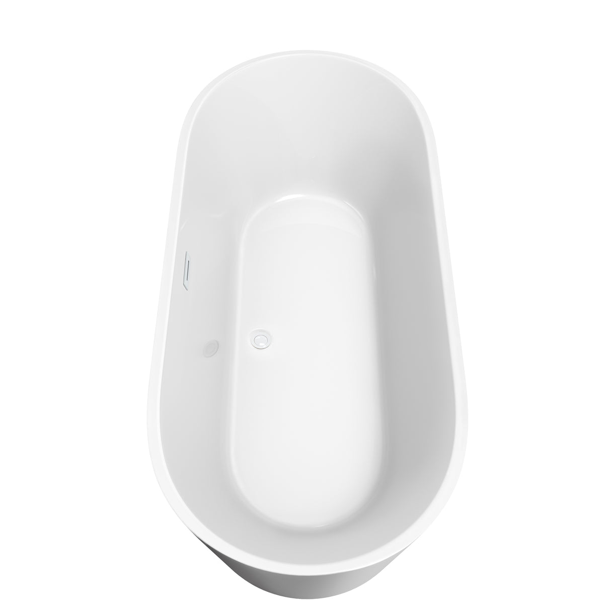 Carissa 71 Inch Freestanding Bathtub in White with Shiny White Drain and Overflow Trim