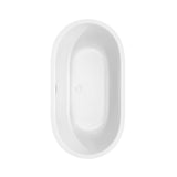 Juliette 60 Inch Freestanding Bathtub in White with Shiny White Drain and Overflow Trim