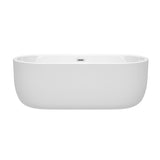 Juliette 67 Inch Freestanding Bathtub in White with Polished Chrome Drain and Overflow Trim