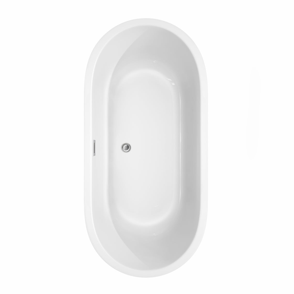 Juliette 67 Inch Freestanding Bathtub in White with Polished Chrome Drain and Overflow Trim