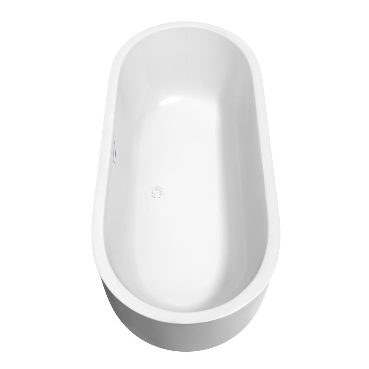 Juliette 71 Inch Freestanding Bathtub in White with Shiny White Drain and Overflow Trim