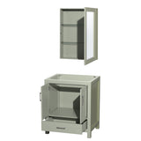 Sheffield 30 inch Single Bathroom Vanity in Light Green No Countertop No Sink Brushed Nickel Trim Medicine Cabinet