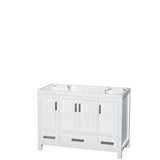 Sheffield 48 Inch Single Bathroom Vanity in White White Carrara Marble Countertop Undermount Square Sink and Medicine Cabinet