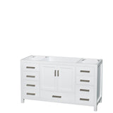 Sheffield 60 Inch Single Bathroom Vanity in White White Carrara Marble Countertop Undermount Square Sink and Medicine Cabinet