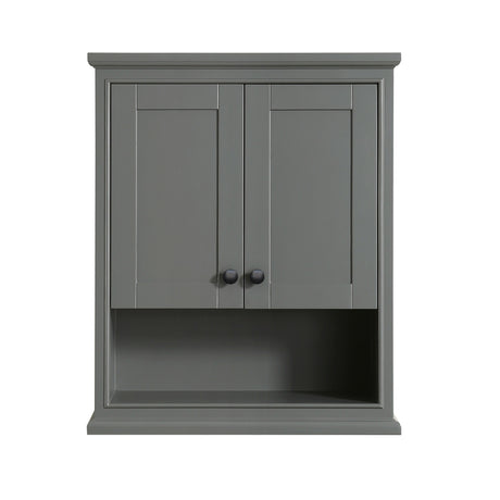 Deborah Over-the-Toilet Bathroom Wall-Mounted Storage Cabinet in Dark Gray with Matte Black Trim
