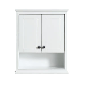 Deborah Over-the-Toilet Bathroom Wall-Mounted Storage Cabinet in White with Matte Black Trim