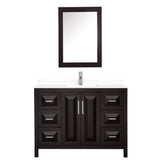 Daria 48 Inch Single Bathroom Vanity in Dark Espresso White Cultured Marble Countertop Undermount Square Sink Medicine Cabinet