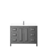 Daria 48 Inch Single Bathroom Vanity in Dark Gray White Cultured Marble Countertop Undermount Square Sink No Mirror