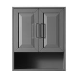 Daria Over-the-Toilet Bathroom Wall-Mounted Storage Cabinet in Dark Gray with Matte Black Trim