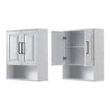 Daria Over-the-Toilet Bathroom Wall-Mounted Storage Cabinet in White with Matte Black Trim