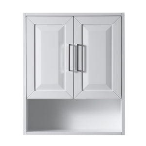 Daria Over-the-Toilet Bathroom Wall-Mounted Storage Cabinet in White with Matte Black Trim
