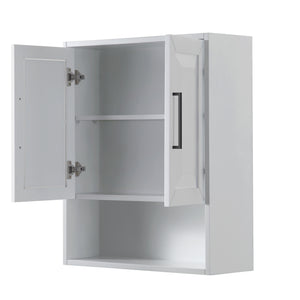 Daria Over-the-Toilet Bathroom Wall-Mounted Storage Cabinet in White with Matte Black Trim
