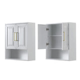 Daria Over-the-Toilet Bathroom Wall-Mounted Storage Cabinet in White with Brushed Gold Trim