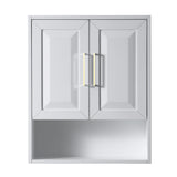 Daria Over-the-Toilet Bathroom Wall-Mounted Storage Cabinet in White with Brushed Gold Trim