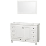 Acclaim 48 Inch Single Bathroom Vanity in White No Countertop No Sink and 24 Inch Mirror