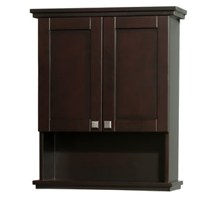 Acclaim Solid Oak Bathroom Wall-Mounted Storage Cabinet in Espresso