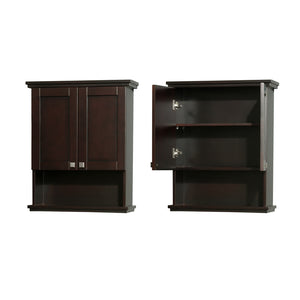 Acclaim Solid Oak Bathroom Wall-Mounted Storage Cabinet in Espresso