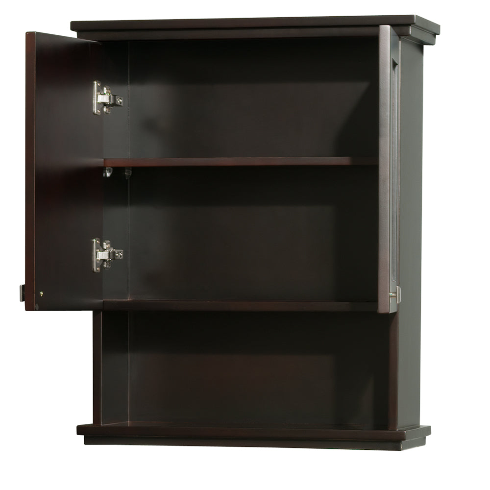 Acclaim Solid Oak Bathroom Wall-Mounted Storage Cabinet in Espresso